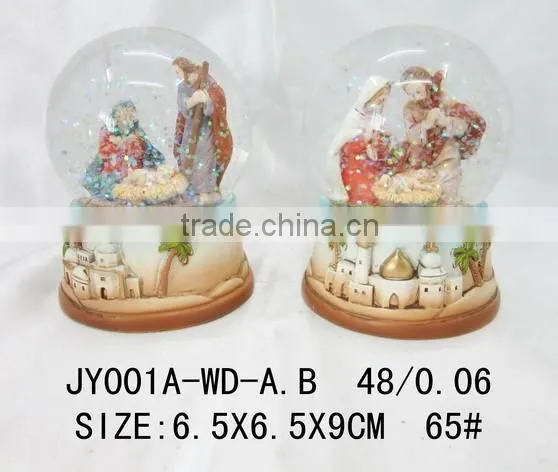 Souvenir Snow Globe With Resin Religious Statue Decoration