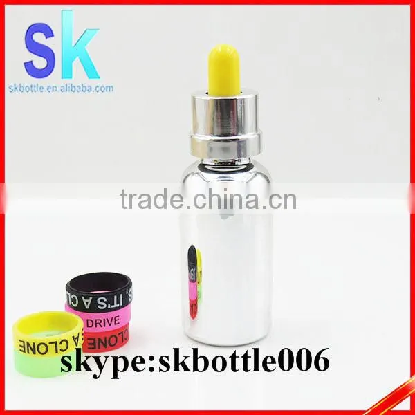 Electroplated Gold Silver e Liquid Glass Bottle photo-6