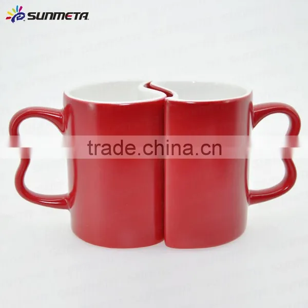 11oz Red Magic Color Change Sublimation Blank Couple Mug photo-2