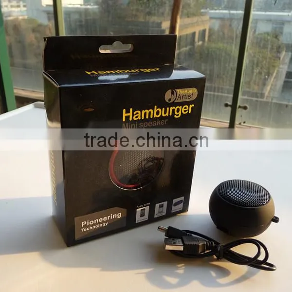 Promotion Cute and Round Hamburg Shape Rechargeable Mini Speaker photo-4