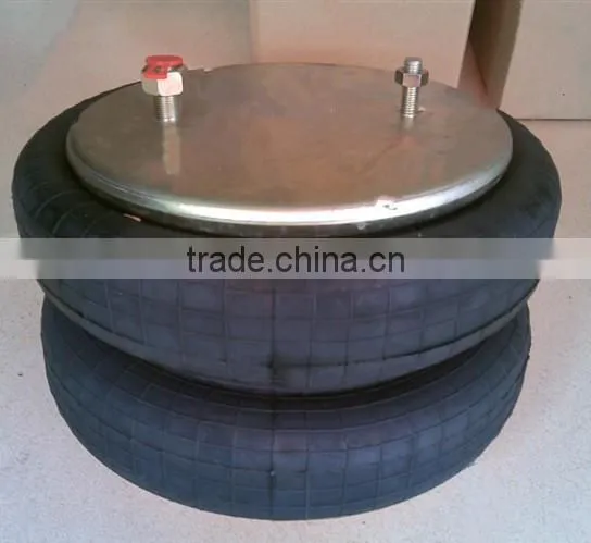 Three Convoluted rubber air suspension spring Technical data: Design height : 300mm Deflection (Height min) : 150mm Deflection