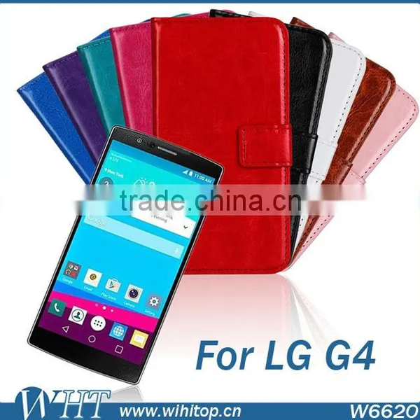 Wallet Style Magnetic Buckle Flip Cover Stand PC+PU Leather Case for LG G4 photo-6