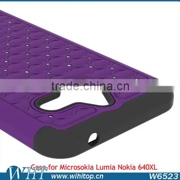 Starry Diamond Silicone+PC Phone Cover for Nokia Lumia 640 XL, Shockproof for Lumia 640 XL Hybrid Case photo-5
