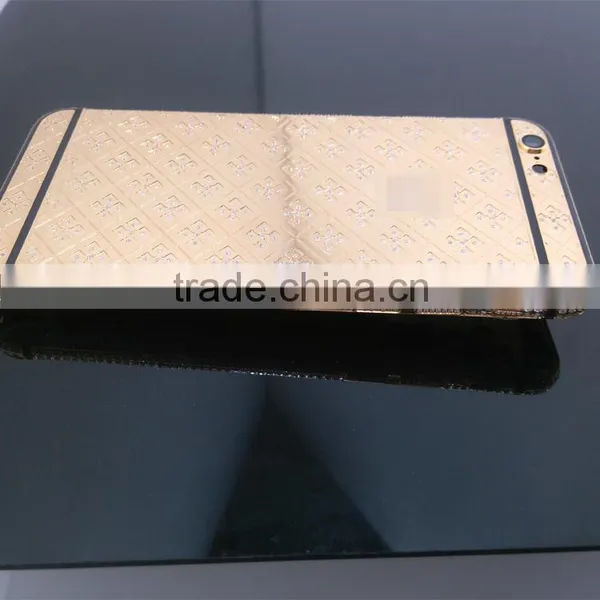 Diamond Housing for IPhone 6 Plus Gold Body Luxury Phone 24ct Gold Back Cover photo-5