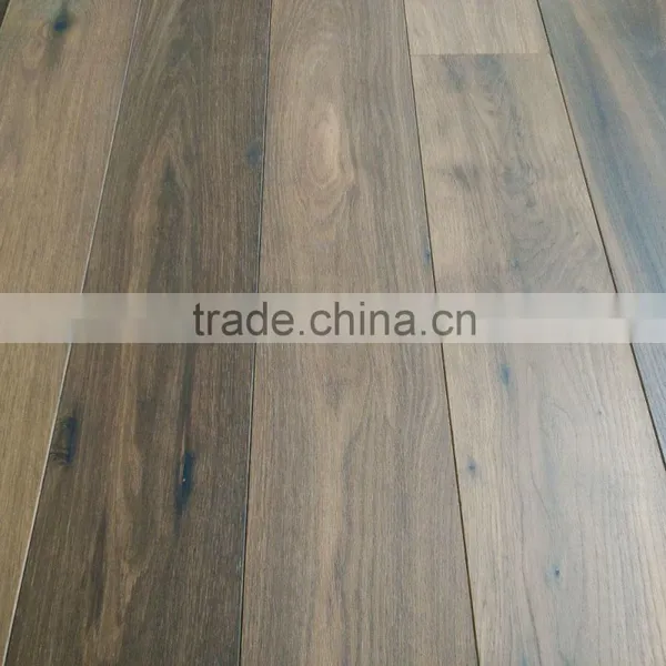 Antique Dark Smoked White Oak Wood Parquet Flooring photo-3