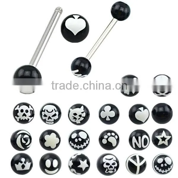 TR01062 Resin Printed Body Jewelry Fake Tongue Piercing photo-5