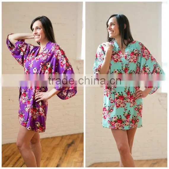 Cheap Rayon Cotton Floral Flower Spa Bath Robe photo-3