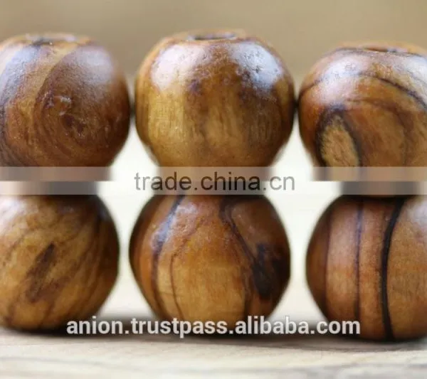 Olive Wood Round Beads 14mm photo-6