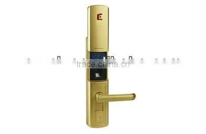 newest more efficient golden password + fingerprint + mechanical key door lock with optical fingerprint acquisition module