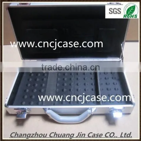 Silver Aluminum Computer Box With Removable Diced Foam Inside Small Round Aluminum Carry Computer Case photo-2