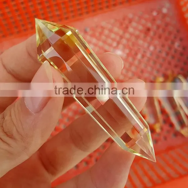 Natural Rock Faceted Crystal Prism Double Terminated Citrine Crystal Crafts photo-2