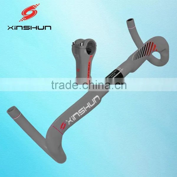 2016 Xinshun Mountain Bikes Carbon Handlebar Mtb Road Bike Accessories Bicycle Parts Grips With Stem BH2209 photo-4