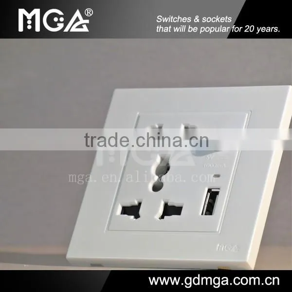 16A Universal Socket With 1000mA Switched USB Socket photo-2