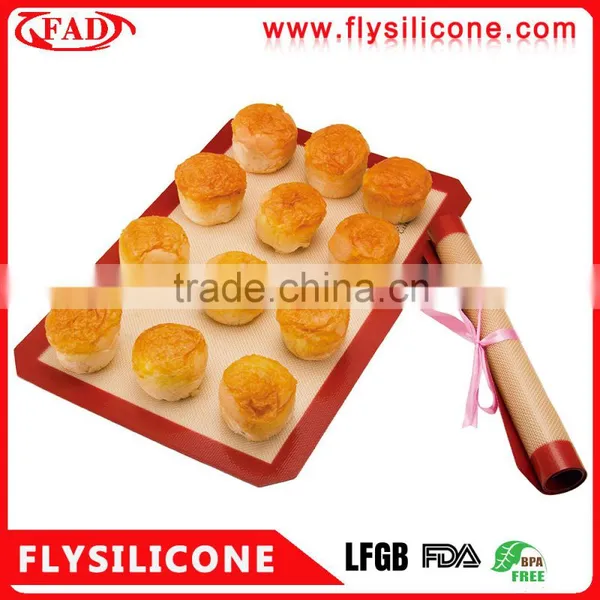 Heat Resistant Non-sticky Food Grade Square Silicone Baking Mat With Fiberglass