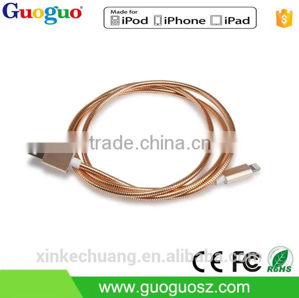 Wholesale Promotion Metal Braided Tranfer 8 Pin Mfi Data Cable for Iphone7 photo-5