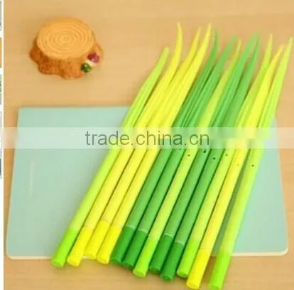 Generic Poo-leaf Forest Green Grass-blade Ballpoint Silicon Grass Pen Black Ink photo-2