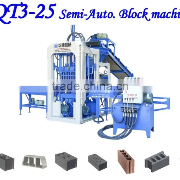QT3-25 Brick Making Machinery for Semi-automatic Concrete Hollow Block Machine photo-2