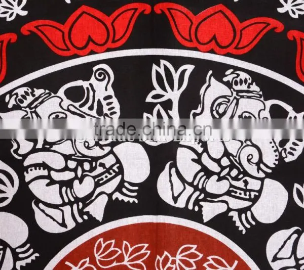 Twin Size Lord Ganesha With Lotus Flower Mandala Holy Wall Art Bohmian Hippie Ethnic Home Decorative Tapestry photo-3