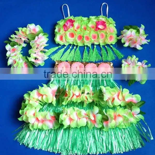 2014 New Fashion Hawaiian Hula Skirts With Flower Trim photo-5