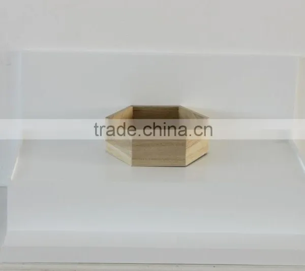 Gray Hexagon Wooden Tray photo-2