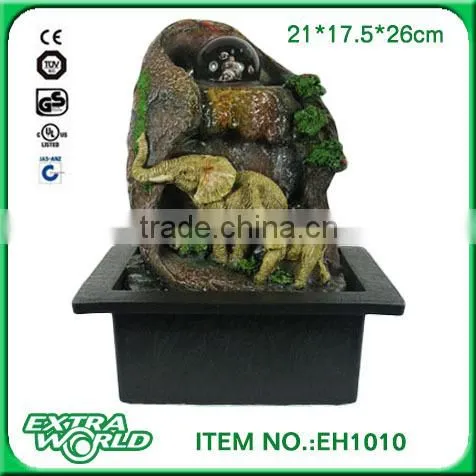 Mini Elephant Statue Resin Water Fountain