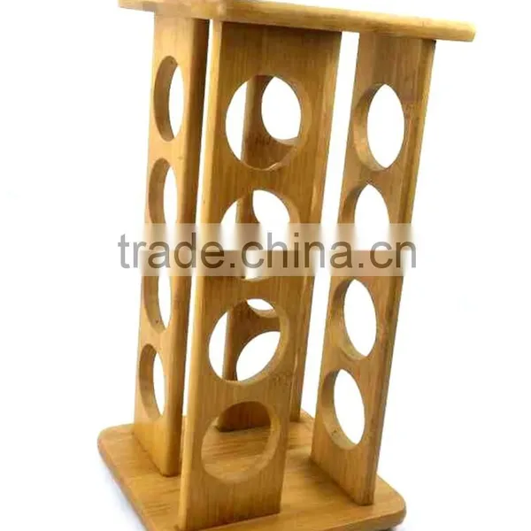 BH010 16 Holes Rotating Pepper Spice Rack With Totally Bamboo Material photo-2