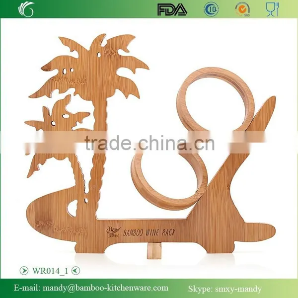 WR014 Bamboo Tabletop Hawaii Wine Rack and Bottle Holder photo-2