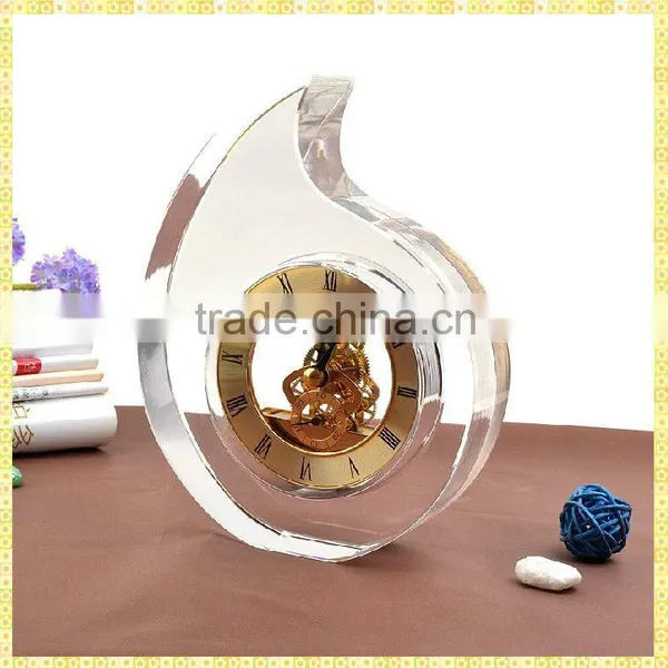Handmade Unique Exquisite Crystal Mechanical Clock For New Year Business Gifts Souvenirs