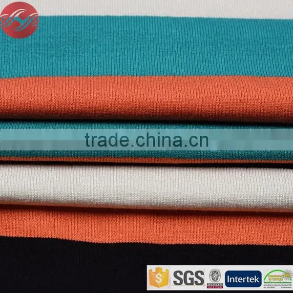 Auto Stripe Yarn Dyed Rayon Viscose Lycra Single Jersey Fabric photo-4