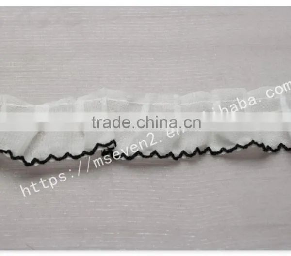 Good Price 3cm Width Folding Cotton French Tulle Lace for Dress photo-2