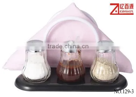 Glass Spice Container With Napkin Holder