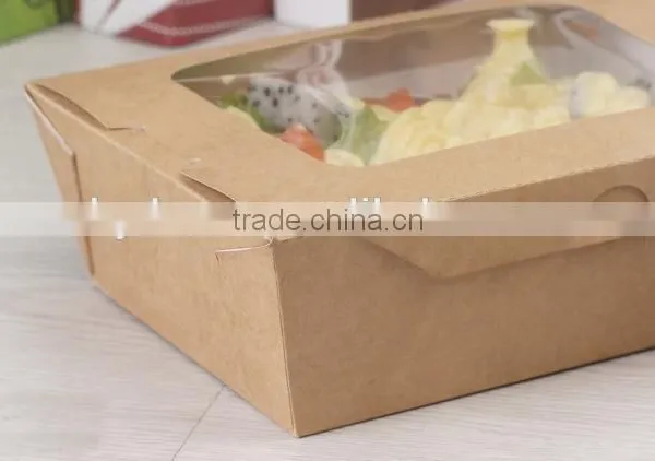 Print Kraft Paper Packaging Take Away Salad Box photo-2