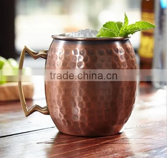 Antique Copper Mugs for Vodka, Moscow Mule Drink Copper Mugs, Hammered Copper Mugs photo-3
