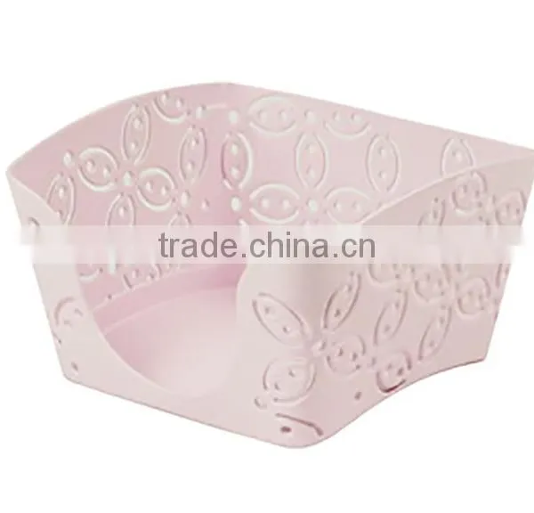 Pink Arc-shaped Metal Punched Office Desktop Note Holder photo-2