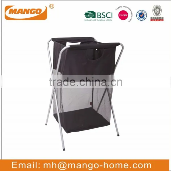 Square MDF Lid Stainless Steel Laundry Basket photo-6