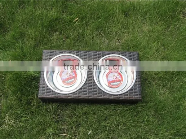 Nice Rattan Pet Bowl Feeders photo-2
