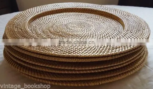 Rattan Charger Plates for Restaurant, Wedding photo-5
