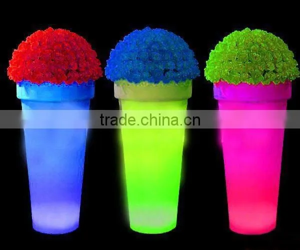 Cordless LED Garden Furniture Illuminated Round High LED Planter / Outdoor SMD LED Lighting Big Flowerpots With Remote Control photo-5
