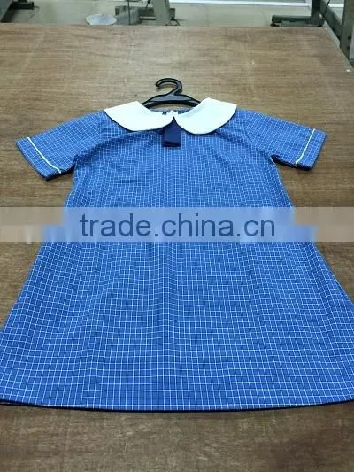 Primary School Uniform Designs Kids Check Fabric School Girls Pinafore photo-2