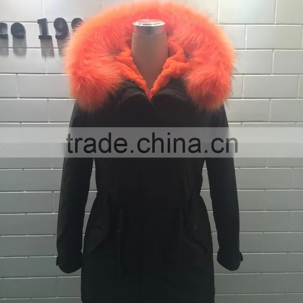 Lady Color Fur Hot Pink Coor Multi Color Parka photo-2