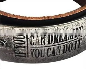 Handmade Square Tag Leather Bracelet With Words Engraved,wholesale Custom Mens Bracelets photo-6