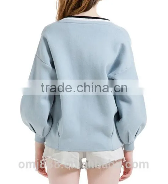Wholesale Custom Lady Zip up Bomber Jacket photo-3