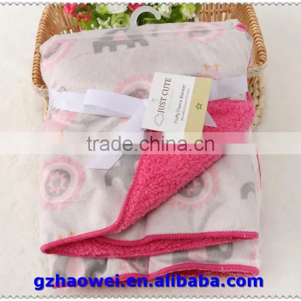 Different Fabric Double Side Fleeces Baby Blanket photo-3