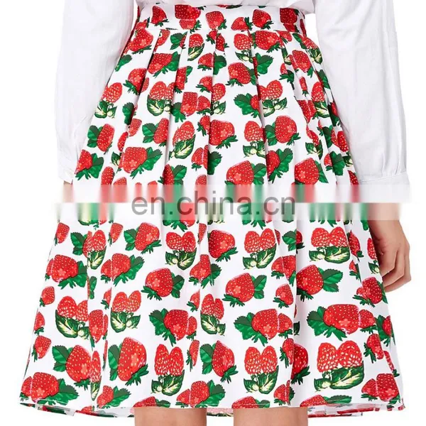 19 Colors ! Grace Karin Colorful Cheap Occident Short Retro Vintage Cotton 50s Drawberry Print Skirt CL6294-17# photo-4
