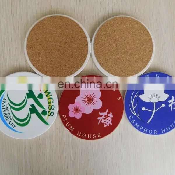 Custom Water Absorbent Ceramic Coaster With Cork Back photo-6