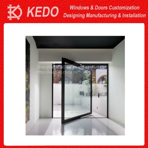 Simple Front Design Security Metal Aluminum Pivot Door Design photo-4