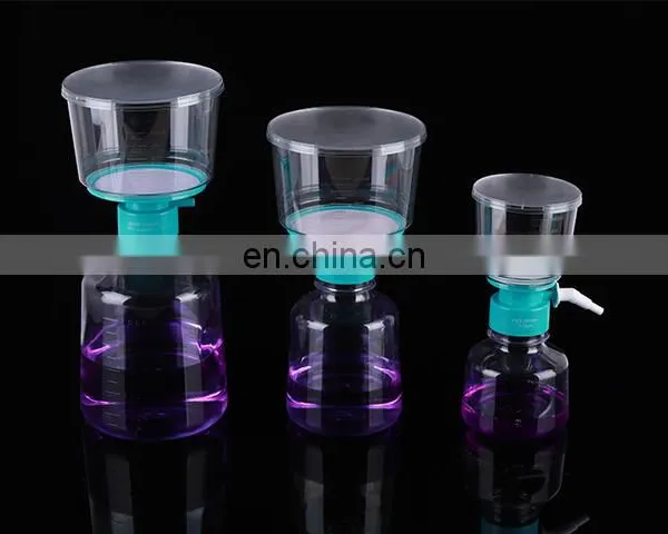 Tissue Culture Media Vacuum Filter Bottle Vacuum Plastic Top Filter Pvdf Filtration System photo-2