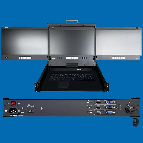 1.5u Drawer Triple Screen Monitor LCD Display photo-2