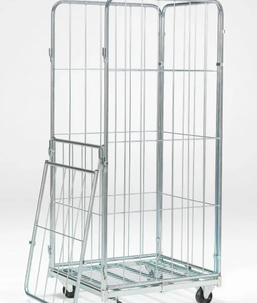 Supermarket Cargo Storage Steel Zinc Wire Mesh Roll Cage Container Pallet Trolley photo-4