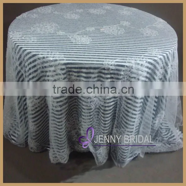 TL006A fashionable elegant white wedding embroidered table overlays, round table overlays